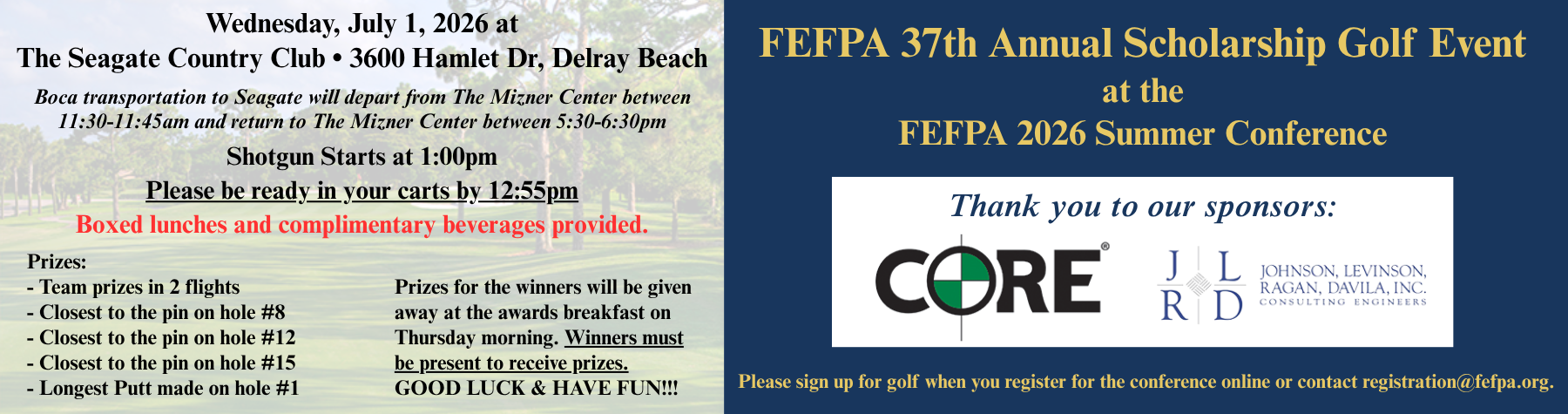 FEFPA Golf Event Banner